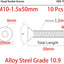 Tornillos M10 acero aleación 10.9 DIN 7991