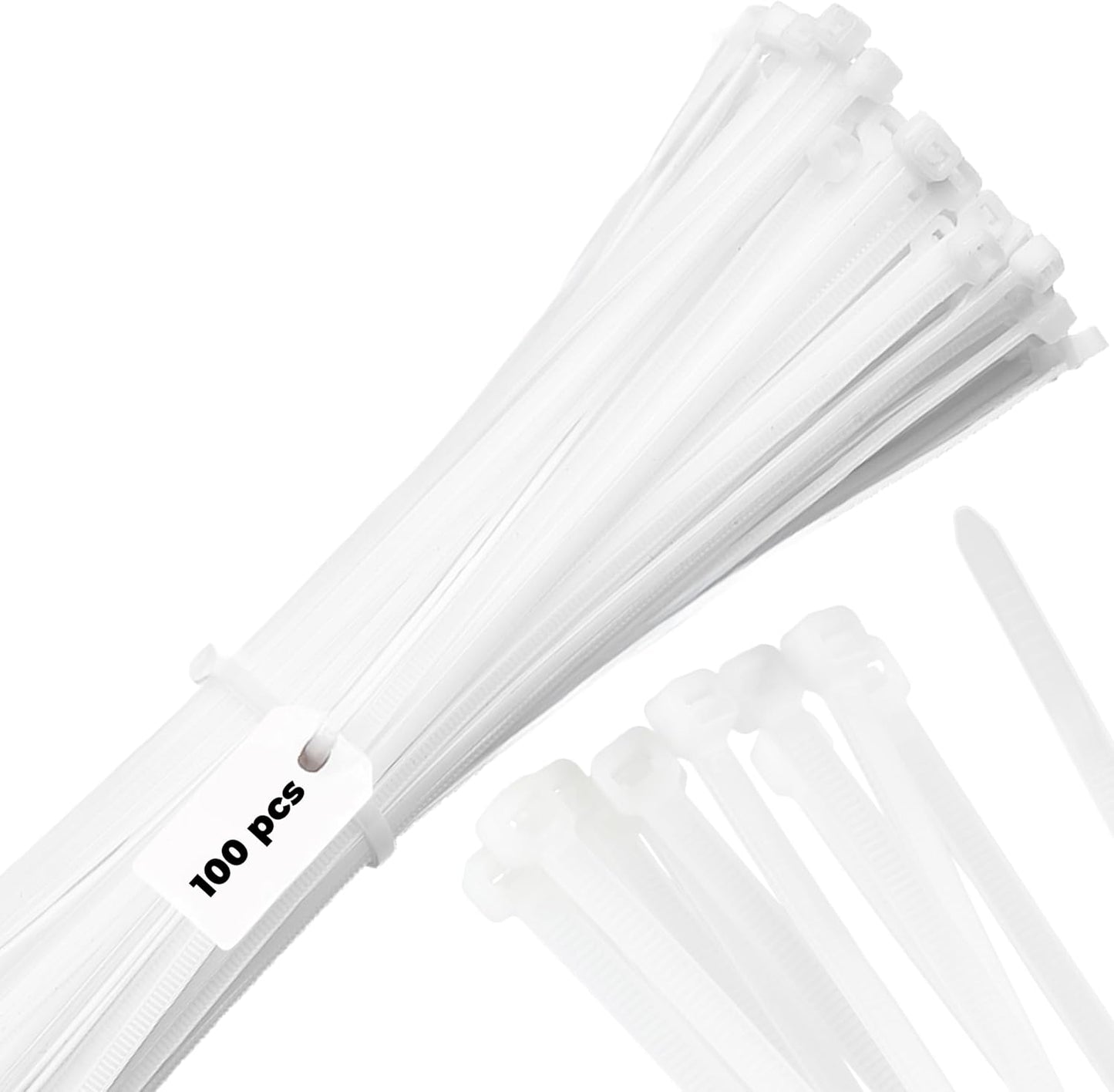 Bridas blancas 12pulg pack 100 reutilizables resistente UV