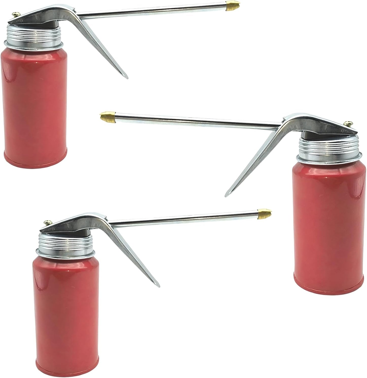 3 Pzas Lata Aceite 200ml con Bomba Metal para Moto y Auto