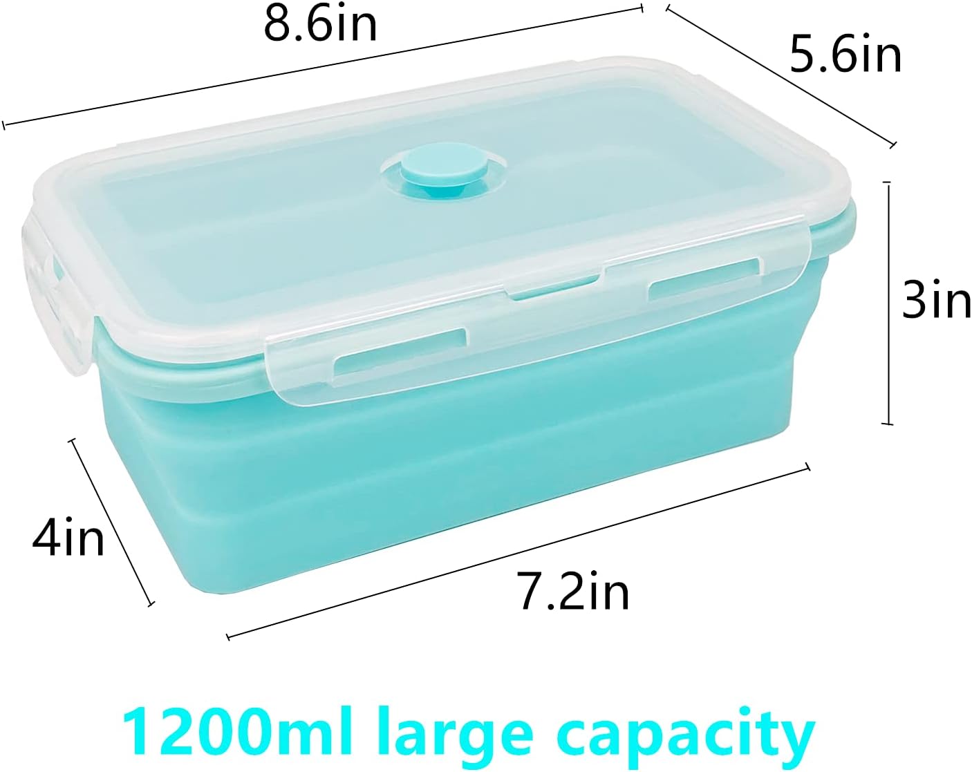 Recipientes silicón 40.6oz plegables camping cocina