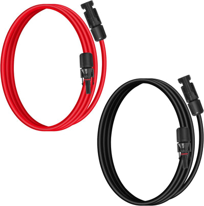 Cable extensión solar 10AWG 2ft negro rojo resistente