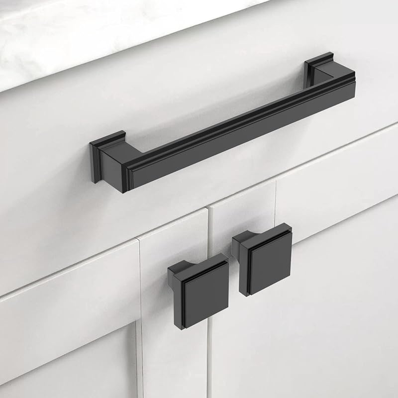 20 Tiradores Gabinete Cocina 5pulg Negro Mate