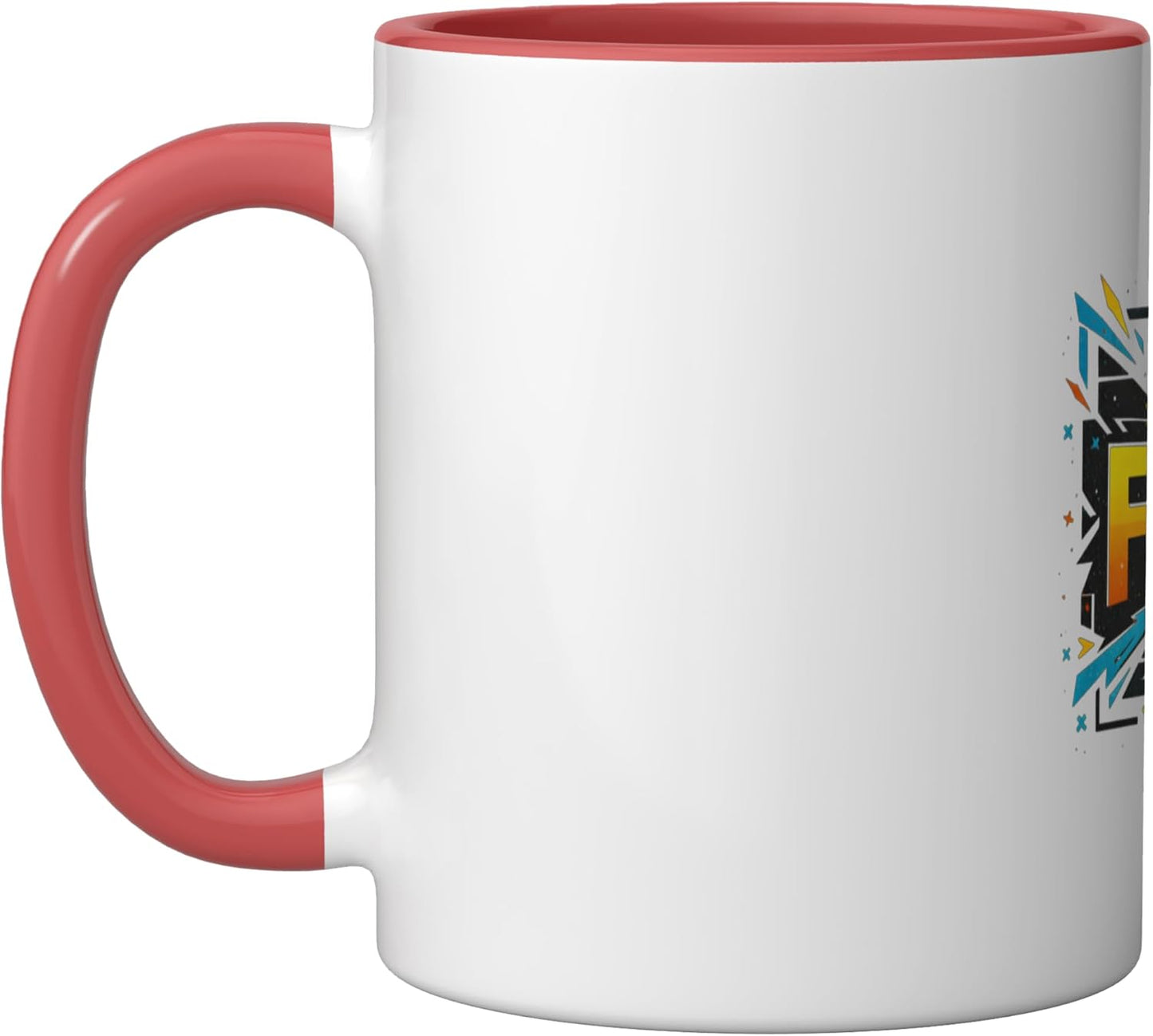 Taza Cerámica Diseño Gráfico Rojo/Blanco