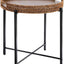 Mesa auxiliar redonda ratán 19pulg madera color marrón