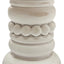 Portavelas madera rústica soporte decorativo con cuentas blanco
