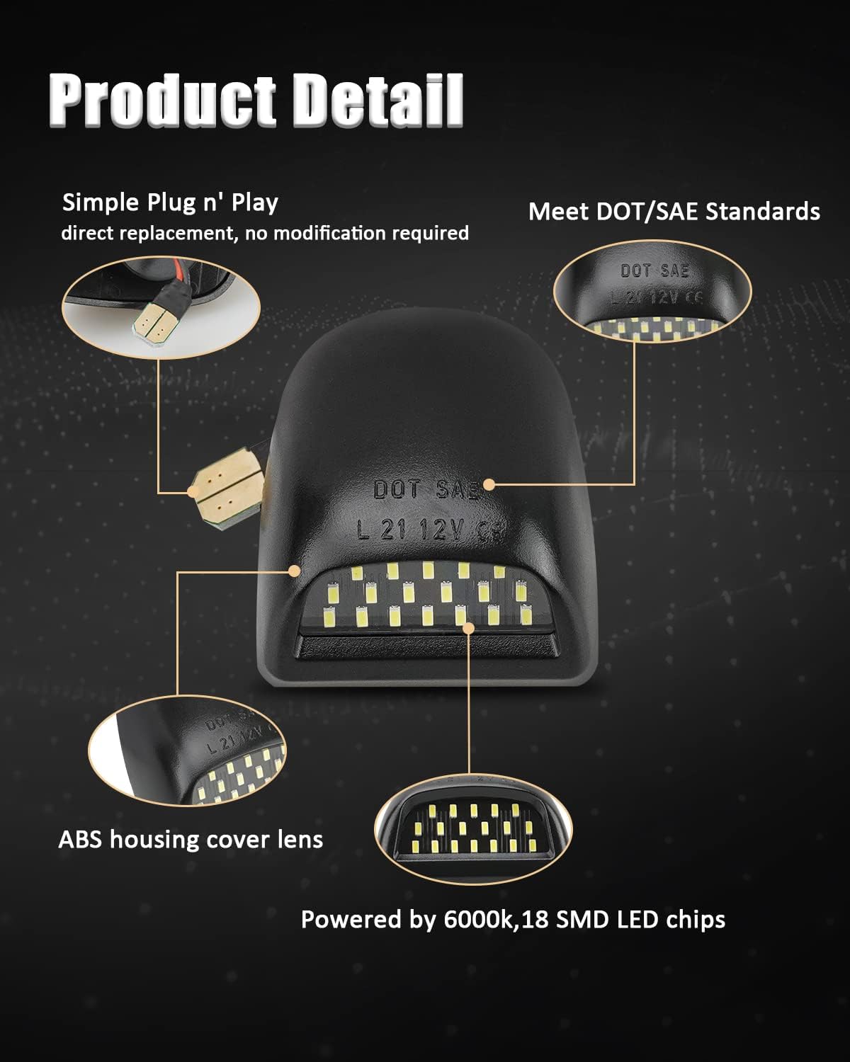 2 Lámparas LED para placa Chevy Silverado Suburban