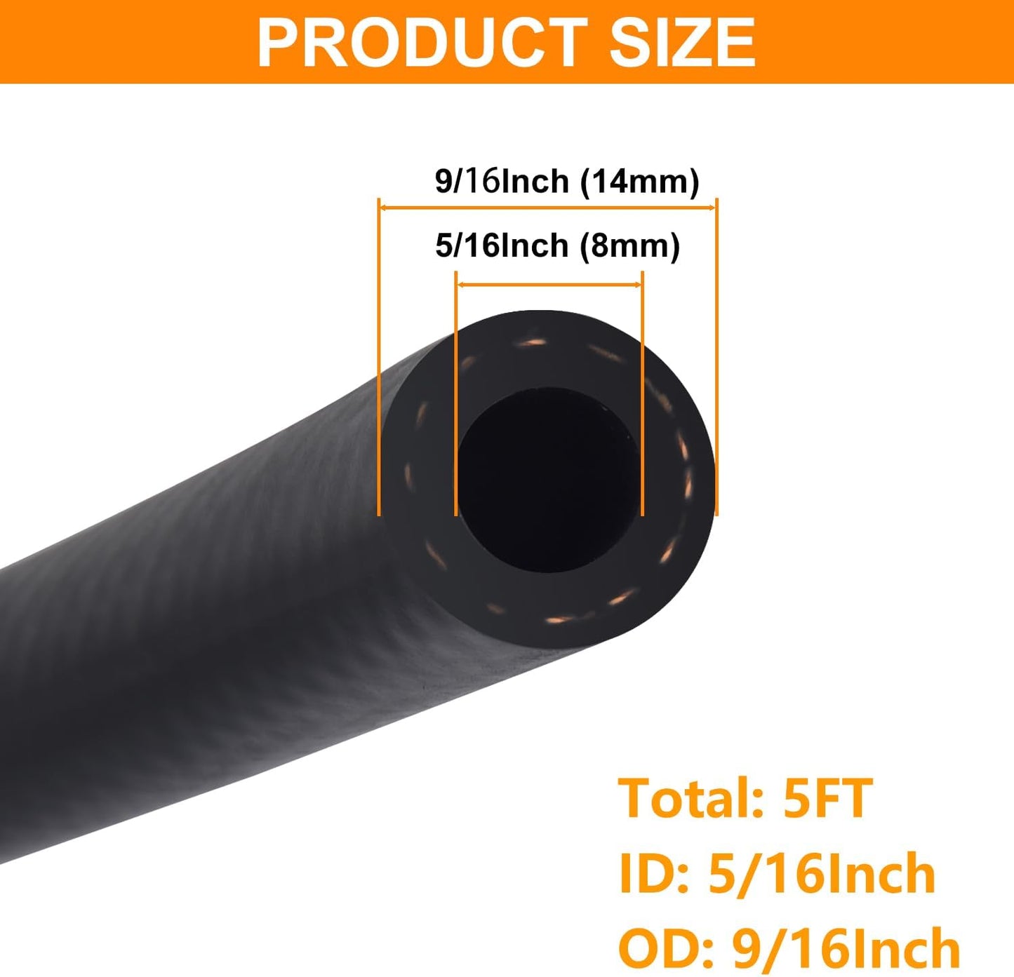 Manguera combustible 5/16pulg grado marino 5ft 300PSI