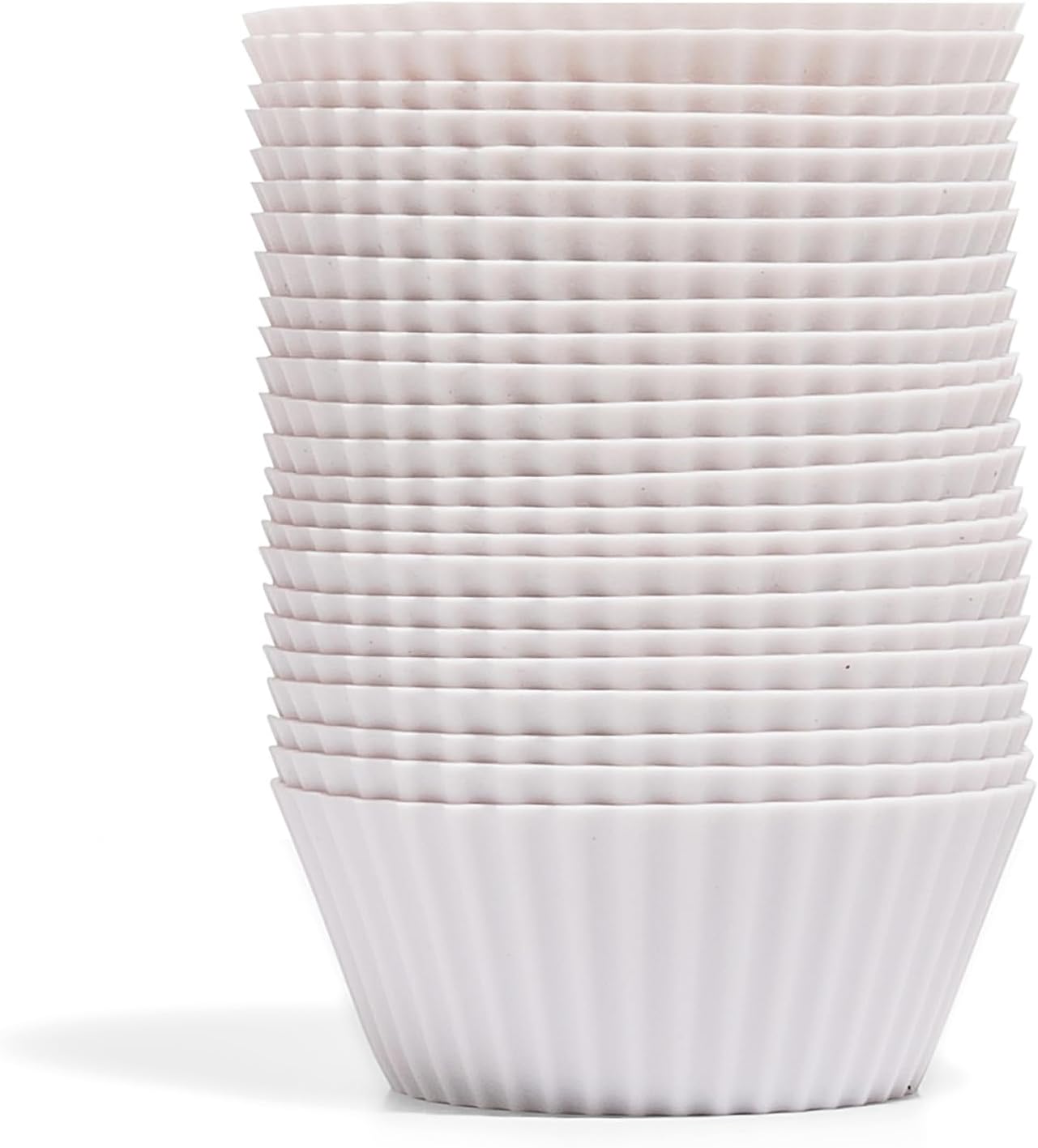 Vasos silicona reutilizables para hornear 24 pzas color blanco