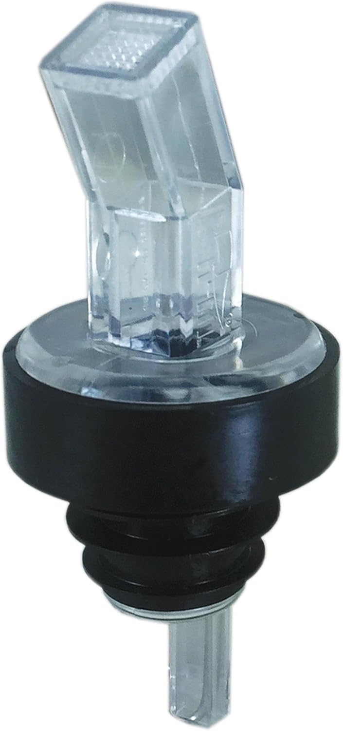 Vertedor licor plástico transparente cuello negro docena