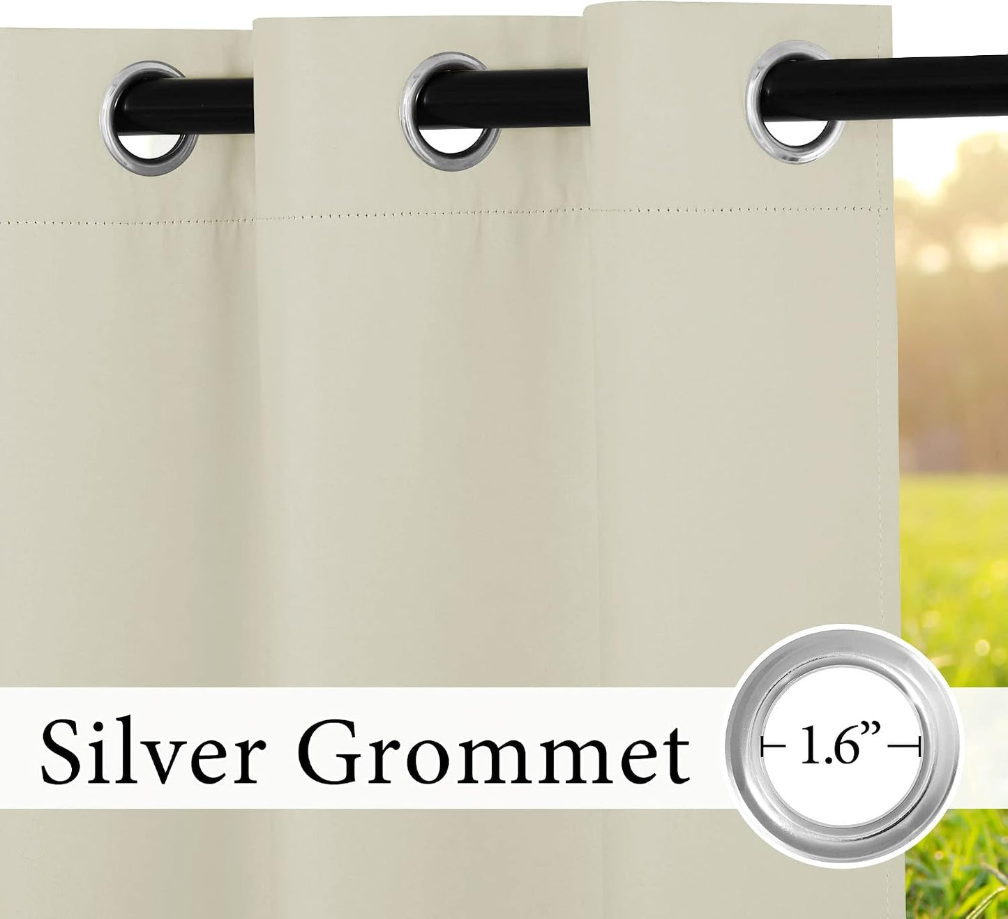 2 Cortinas blackout impermeables 105x96" crema