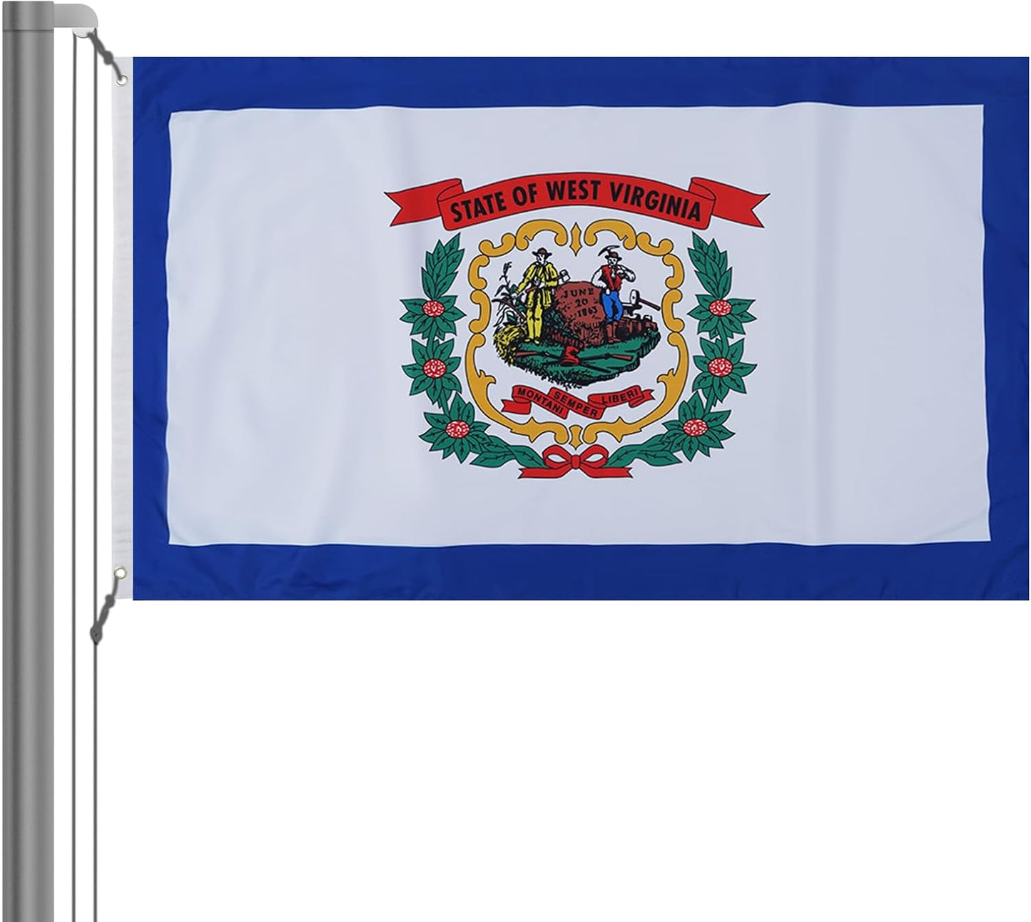 Bandera WV 3x5ft doble cara poliéster con ojales latón