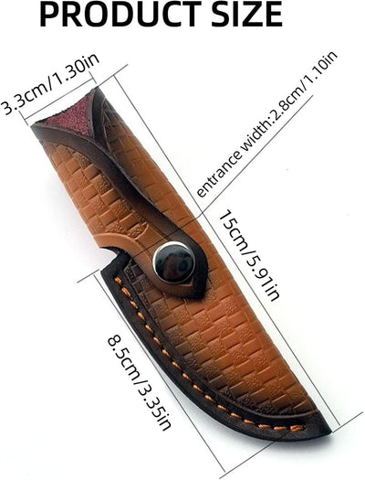Funda cuero cuchillo fija caza lazo cinturón EDC camping