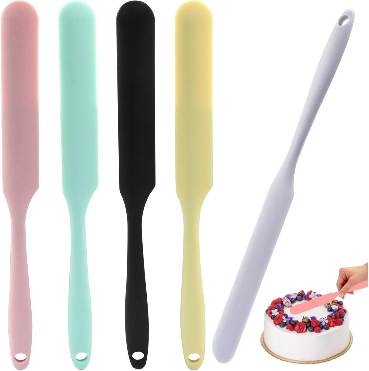 5 Espátulas Raspadoras Gel 9.45pulg Colores Surtidos