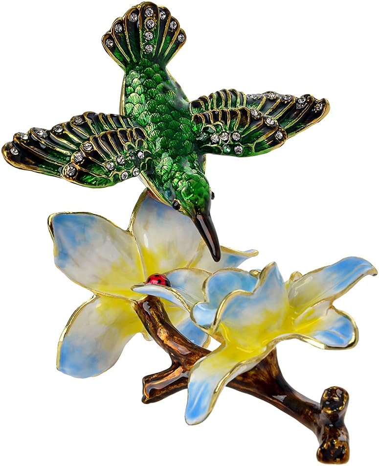 Figura colibrí decoración hogar esmaltada regalo aves