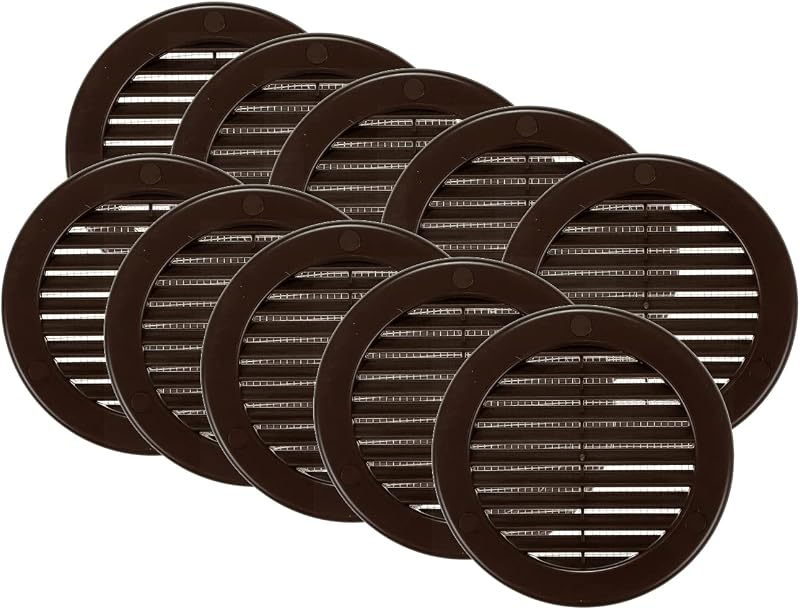 10 Cubierta ventilación alero plástico marrón 4"