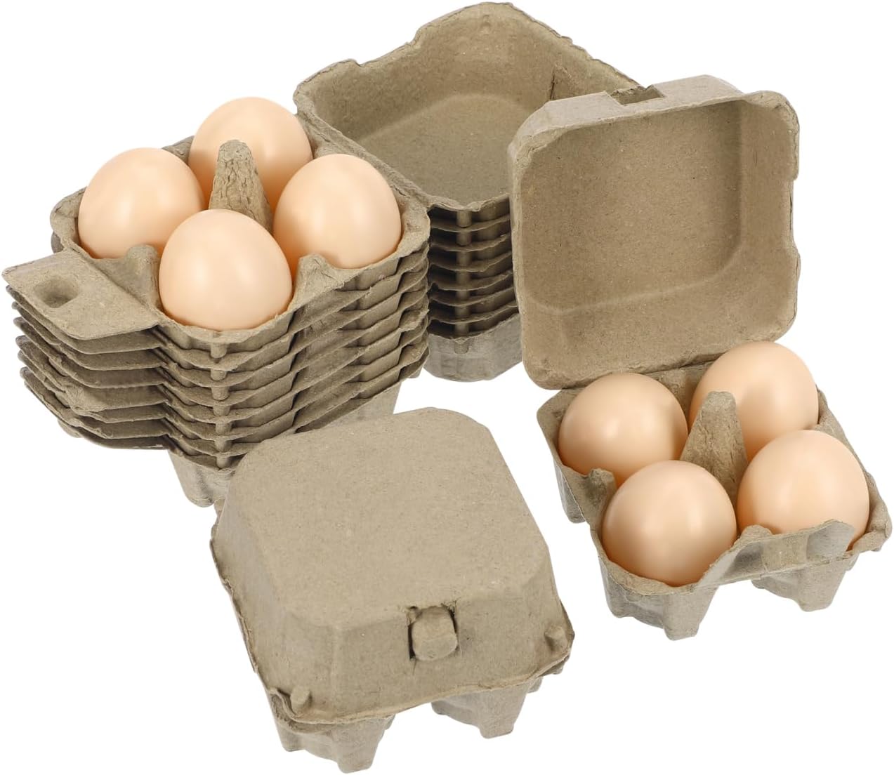 10 Cajas Papel Huevos 4 Unid. Pulpa Pollo Apilables