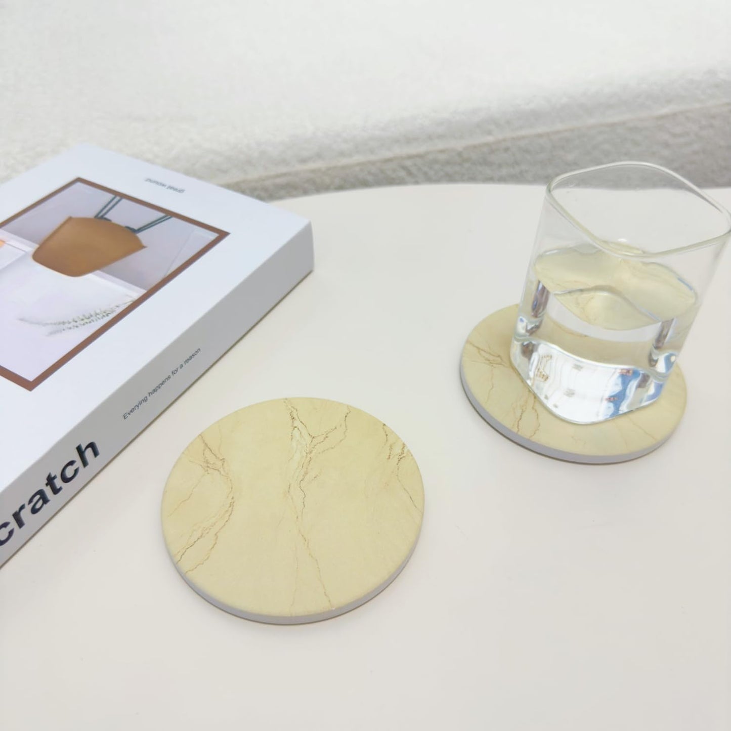 6 Pzas Posavasos Cerámica Mármol Absorbente 4pulg
