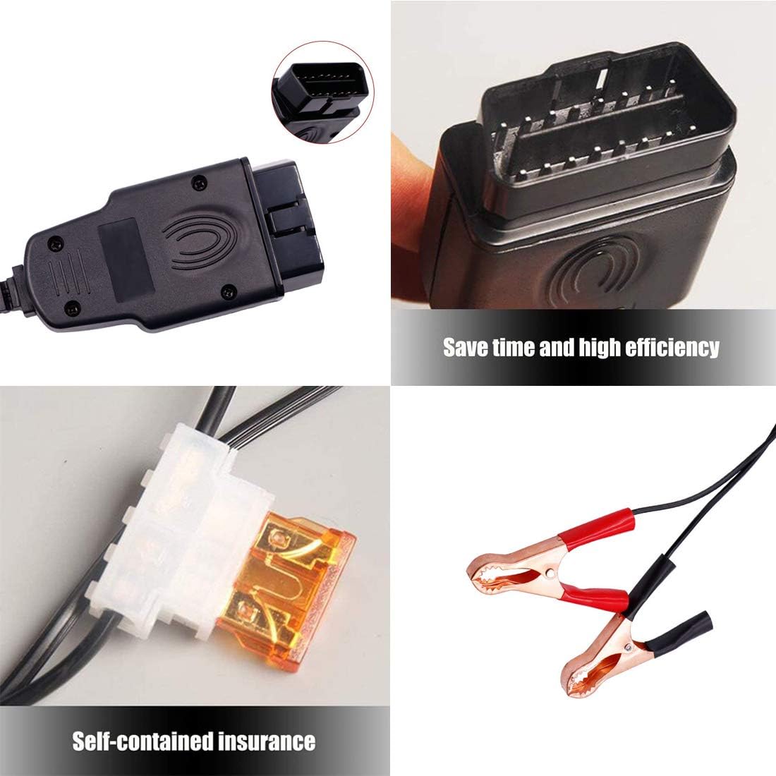 Conector OBD2 protector ECU automotriz con pantalla