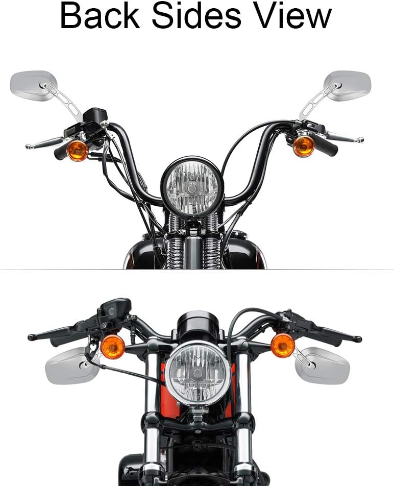 Espejos laterales 360 grados para motocicleta cromados