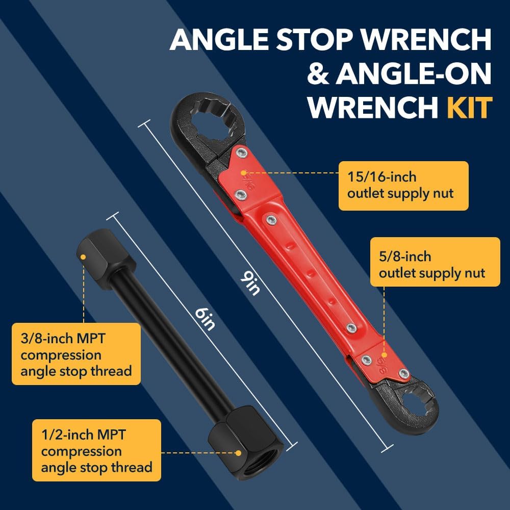 Set llaves angulares fontanería para tuercas espacios