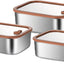 Recipientes acero inox 304 con tapas vidrio 21-70oz