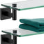 Estante baño vidrio flotante 20" negro pack 2