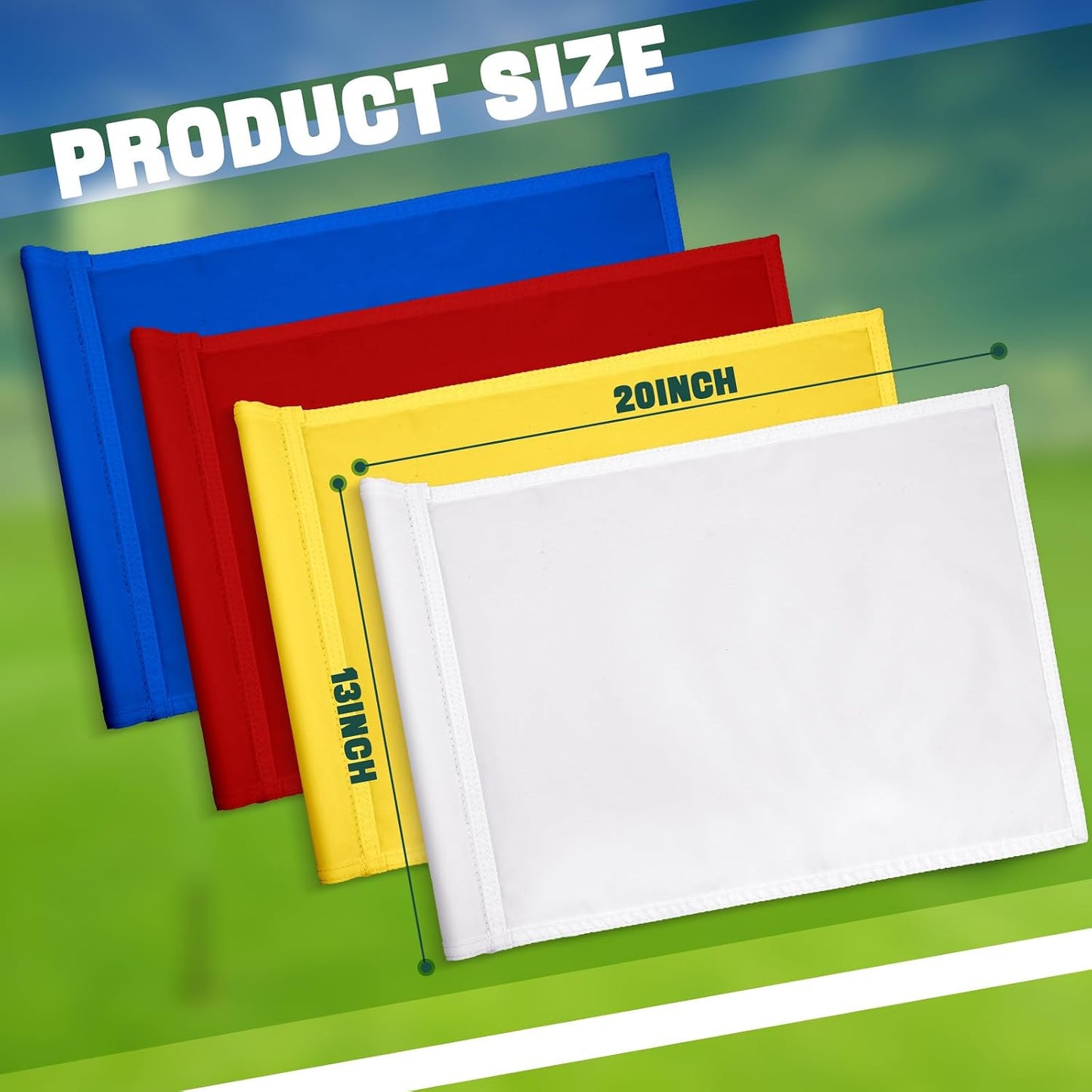 4 Banderas Golf Sólidas con Tubo 20x13"