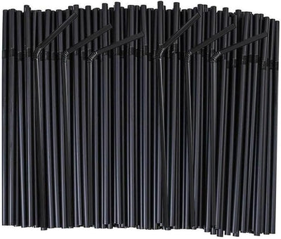 Pajitas plástico flexibles 0.197pulg 8.3pulg 1000uds negro