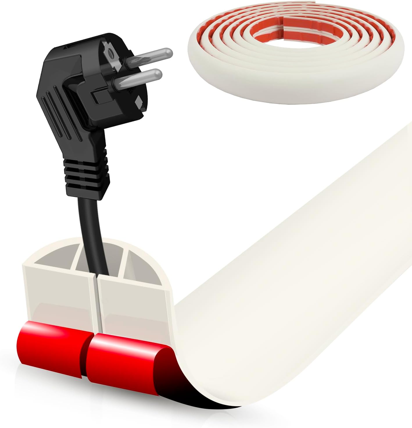 Cubierta cable piso autoadhesiva 10ft gestionar cables