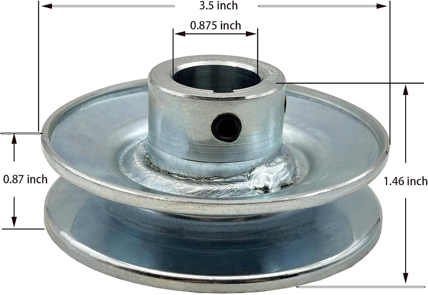 Polea correa V 7/8 pulg acero carbono para A B 5L 4L