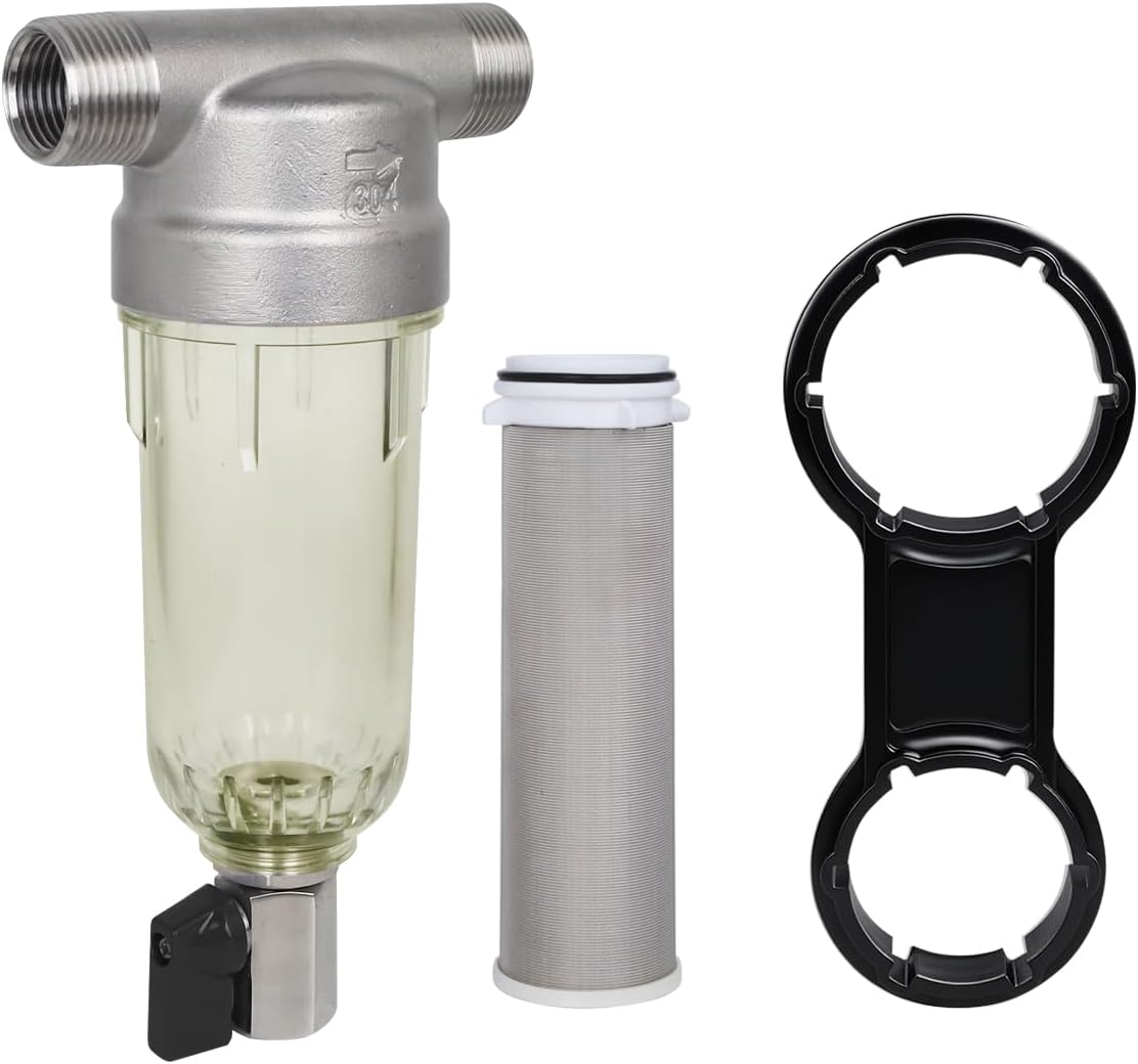 Filtro agua acero inox 304 40micrones mnpt 3/4 pulg sin BPA