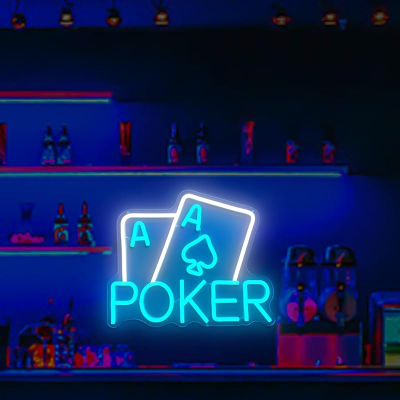 Letrero Neón Set Póker Gamer Decoración Pared