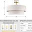 Lámpara semiempotrada 4 luces tela lino crema 20pulg