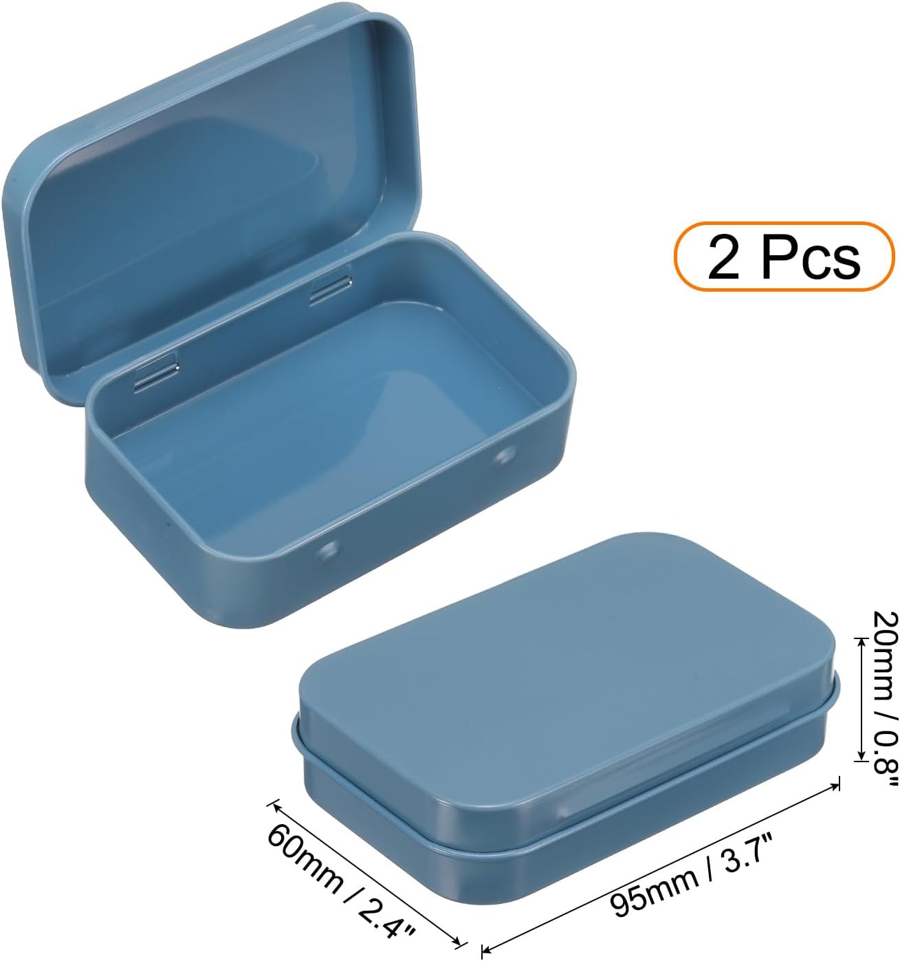 2 Pzas Caja Latas Metal 3.7x2.4" Mini Almacenamiento