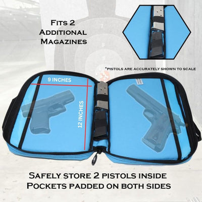 Bolsa de pistola táctica con compartimentos y forro acolchado