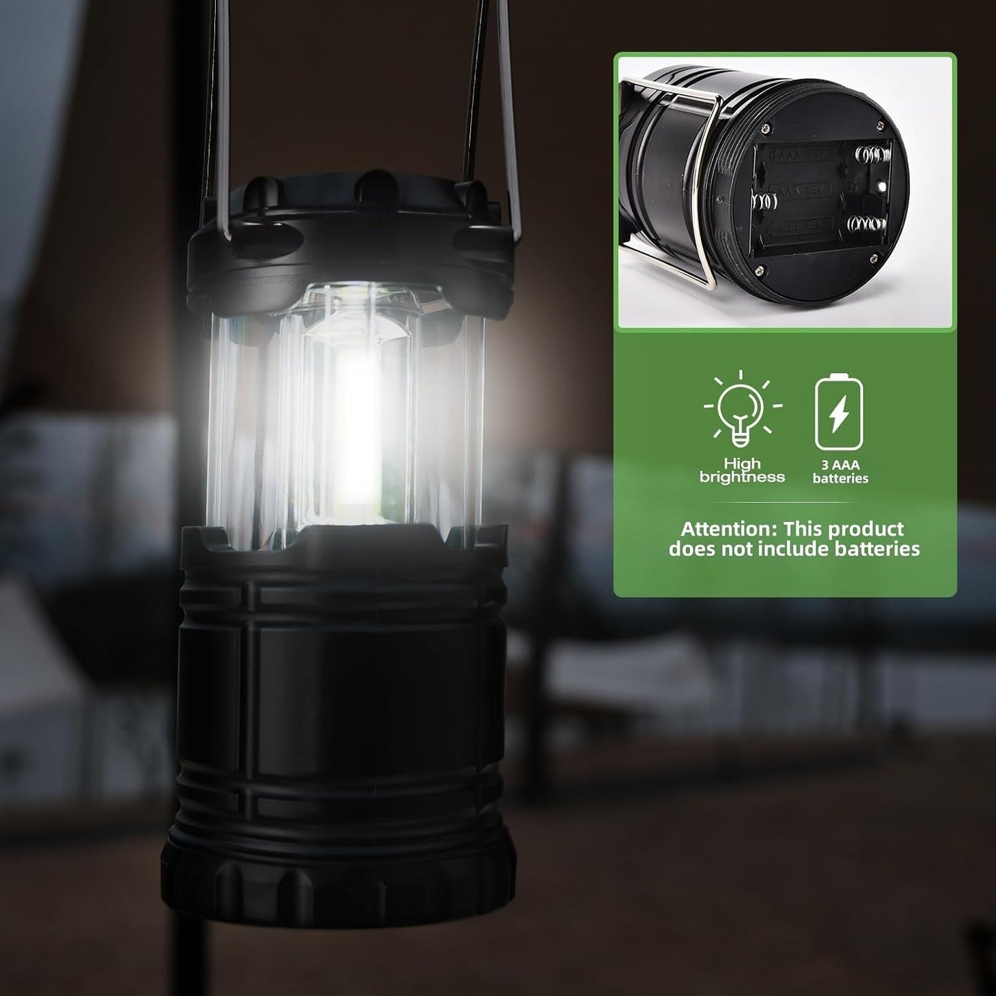 Farol plegable LED con pilas para emergencias camping