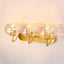 Lámpara aplique pared 3 luces latón dorado 23pulg vidrio
