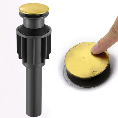 Desagüe baño dorado cepillado con tapón y colador