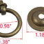 6 Tiradores Anillo Latón Antiguo para Cajones