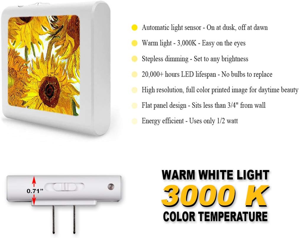 Luz nocturna LED enchufable sensor atardecer brillo ajustable