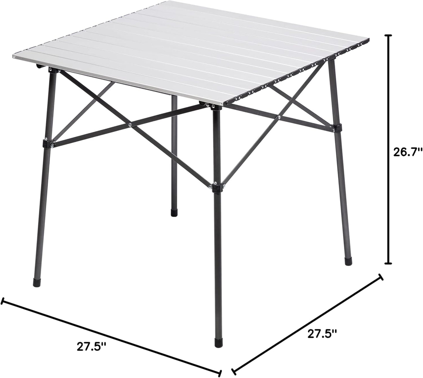 Mesa cuadrada plegable aluminio 4 personas color plateado