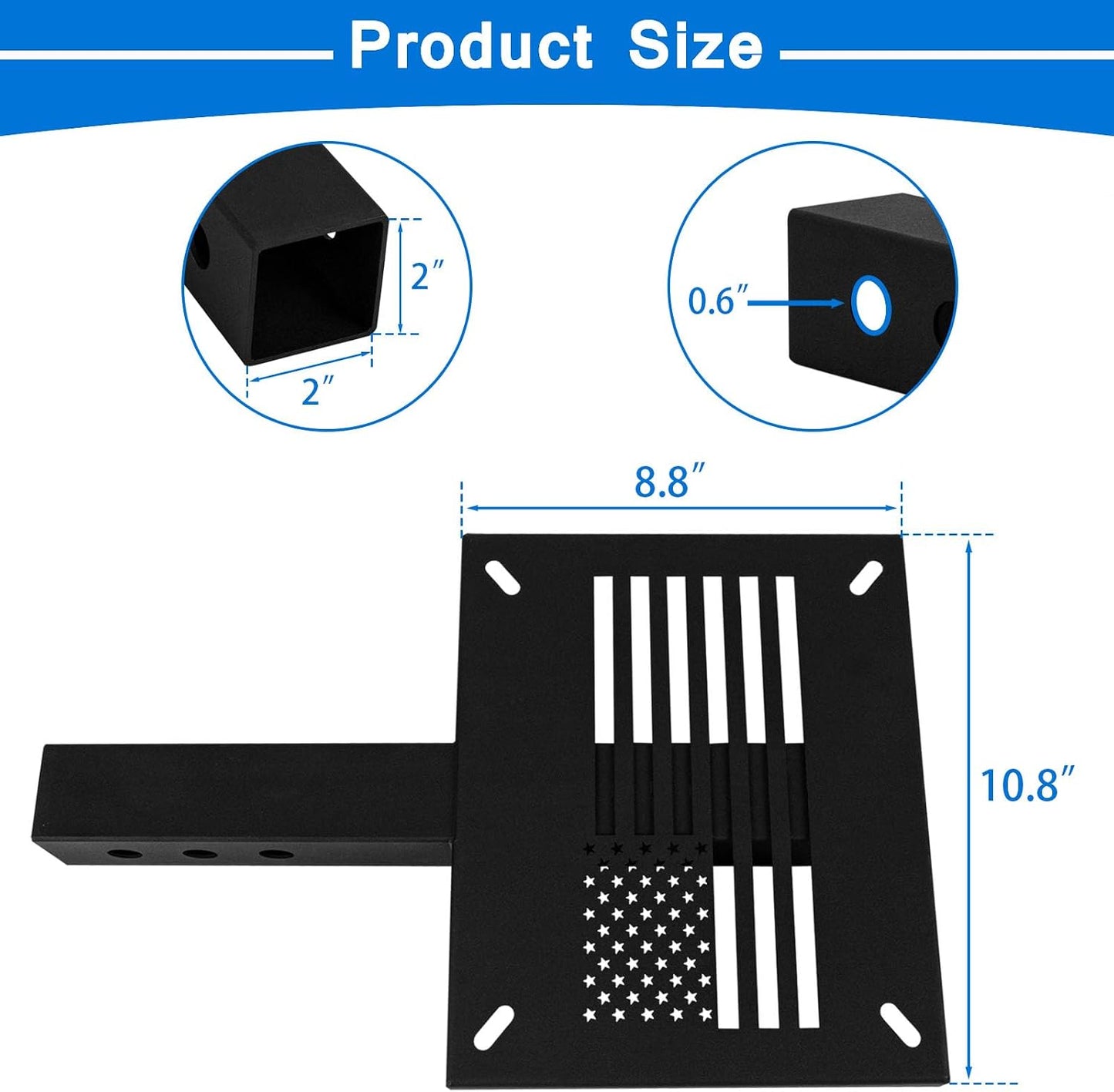 Placa enganche cabrestante ajuste universal 2pulg