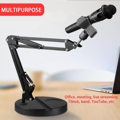 Soporte micrófono escritorio ajustable con clip resorte