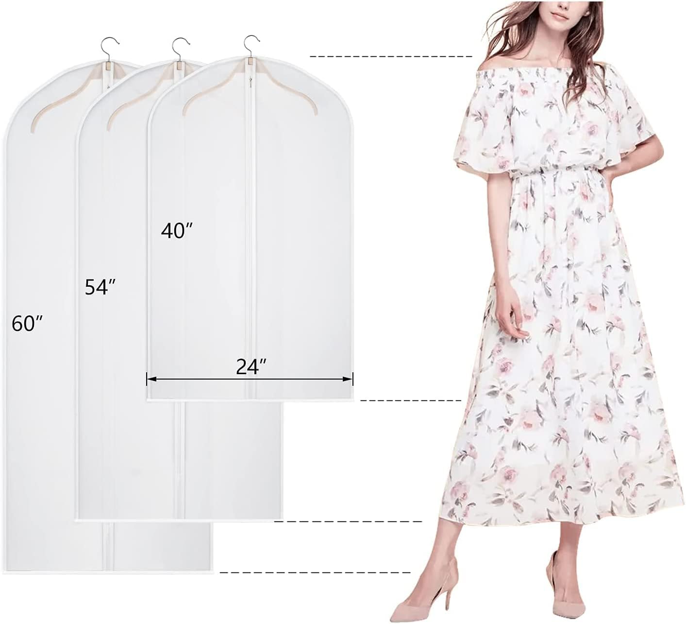 Bolsas ropa transparentes colgantes 8 pzas a prueba de polvo