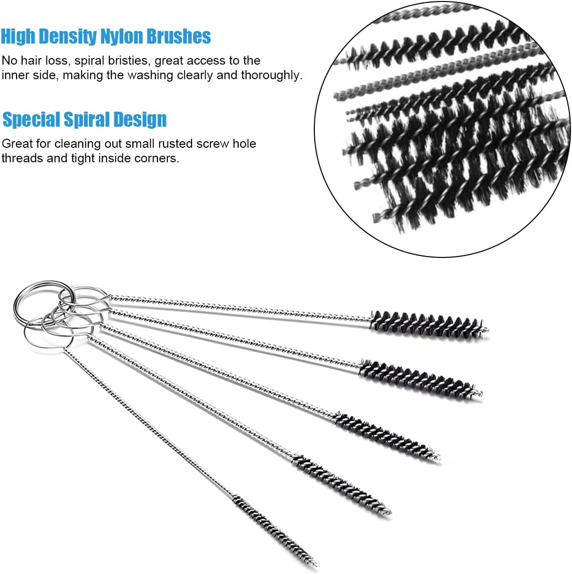 Kit limpieza carburador 13 cables acero inox 10 piezas 5 cepillos
