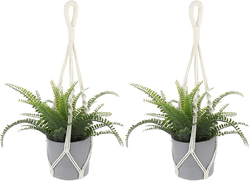 2 Pzas Colgador Plantas Macramé Cuerda Algodón Tejida a Mano