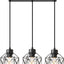 Lámpara colgante de 3 luces estilo industrial E26 negro