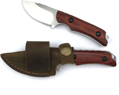 Cuchillo fijo 6.3pulg hoja 8Cr13Mov mango madera caza EDC