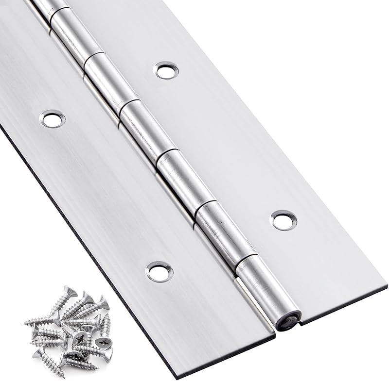 Bisagra piano acero inox 36" con agujeros para gabinete