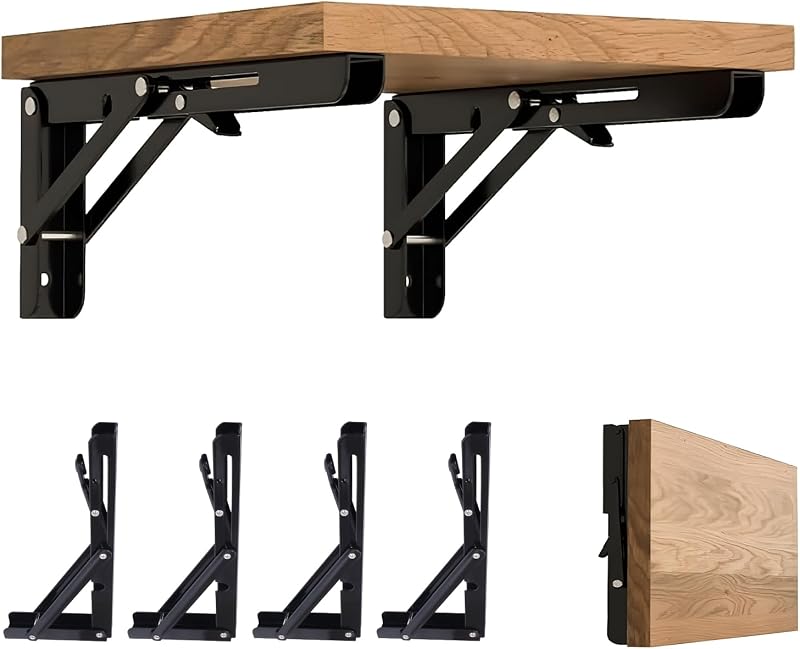 Soportes plegables para estantes 16" metal resistente pared